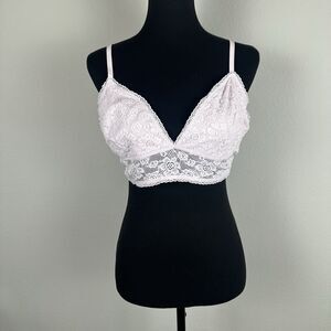 Old Navy Long Line Lace Bralette Womens XL in Liliac Ice Wireless Lined Stretch